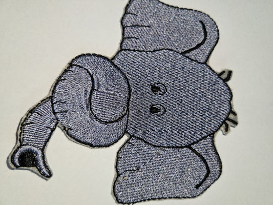 Elefant als Stickbild Patch 10 x 8 cm